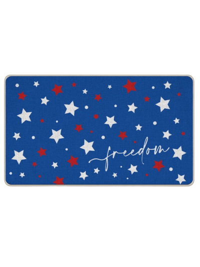 4th of July Patriotic Blue Front Door Mat, 17x29 Inch (ASIN-NXG9)
