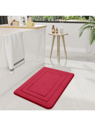 Red Memory Foam Bathroom Rug/Mat - 59" x 24", Ultra Soft, Absorbent, Machine Wash/Dry (ASIN-N0PX)