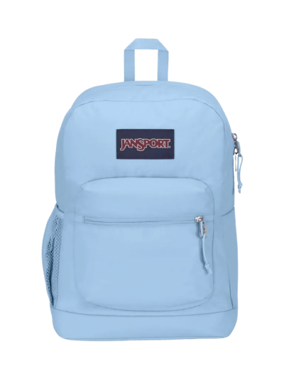 JanSport Cross Town Plus Backpack - Large Main Compartment, Side Water Bottle Pocket, 15-Inch Padded Laptop Sleeve - Light Demin